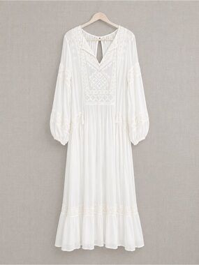 dahlia embroidered maxi dress xl Strapless Dahlia Sequins Embroidered Maxi Dress – CHICIDA